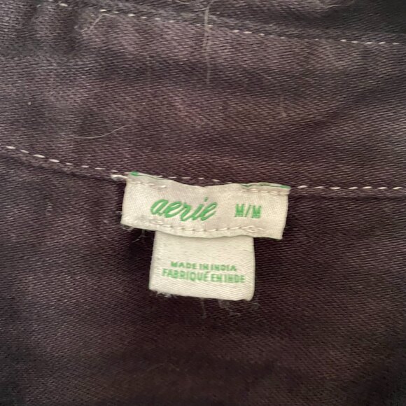 Aerie Crop Raw Edge Washed Out Black Size M - Picture 5 of 10